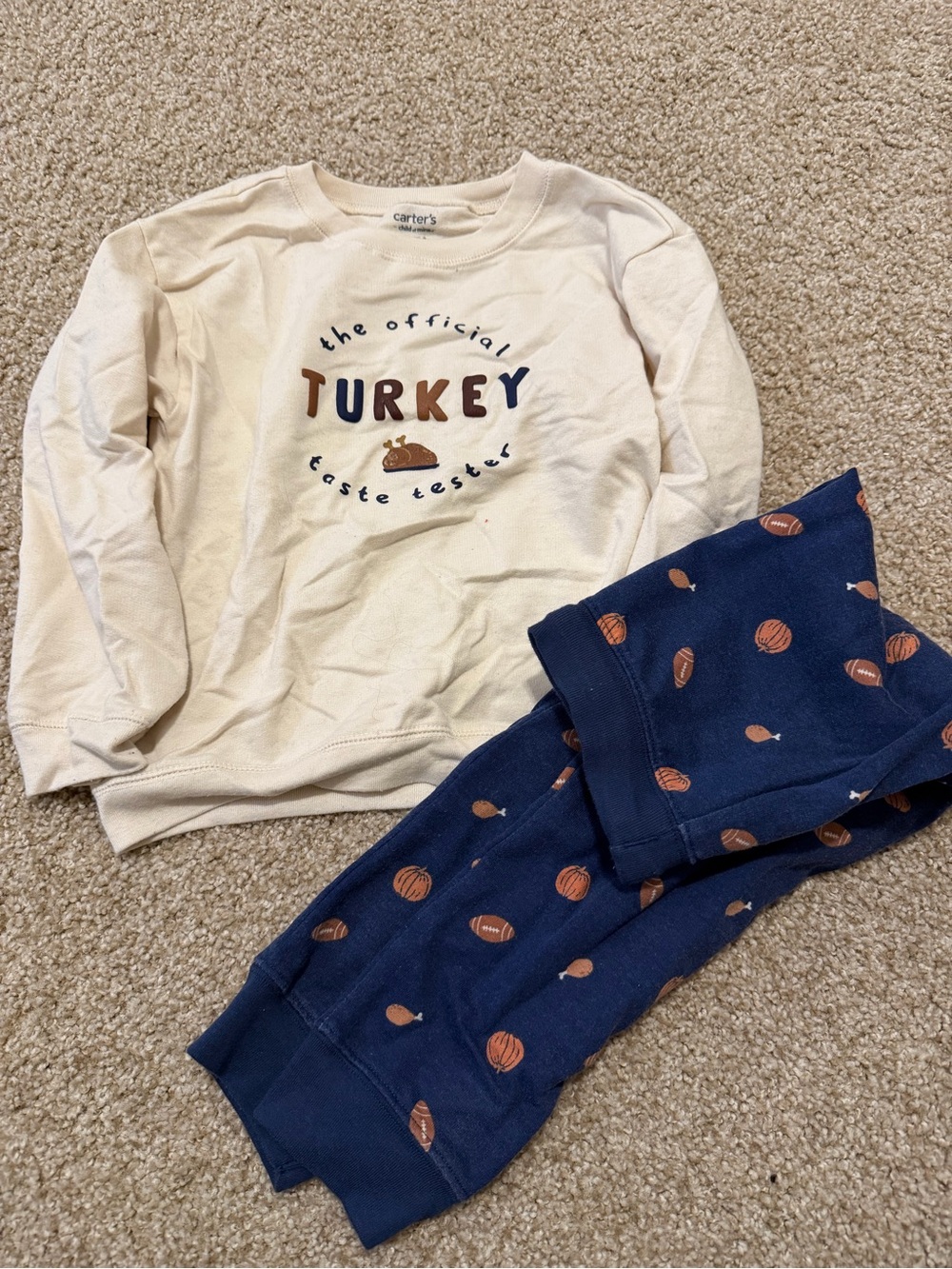 Carterβs Toddler Boy Thanksgiving Matching Set 5T Worn Once